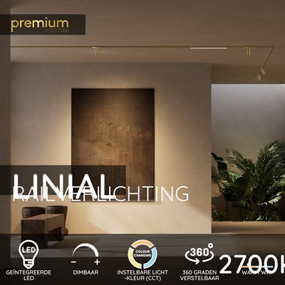 Lucide Premium LINIAL BIX Railspot - 1-fase Railsysteem / Smart Railverlichting - Smart - 48V - 1xLED - Champagne